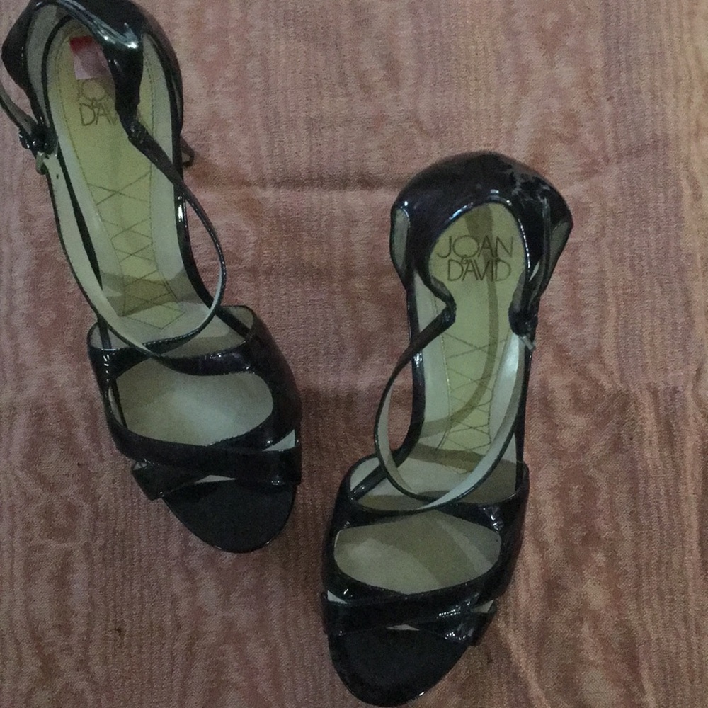 Black leather heels
